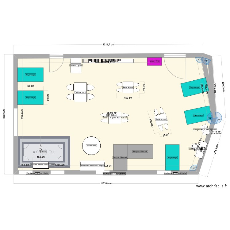 EC2025. Plan de 2 pièces et 87 m2