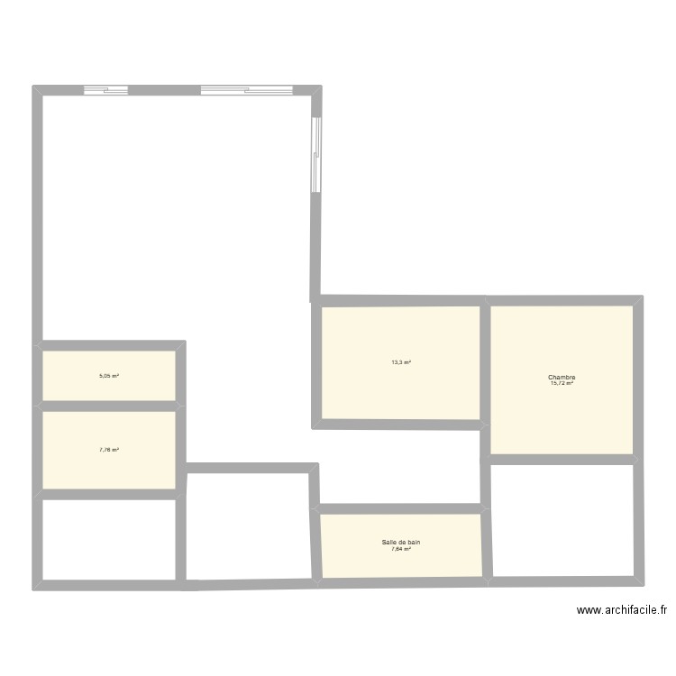 plan1. Plan de 5 pièces et 49 m2