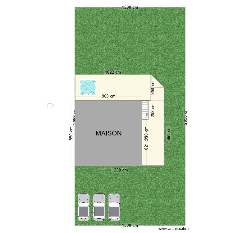 MAISON. Plan de 2 pièces et 103 m2