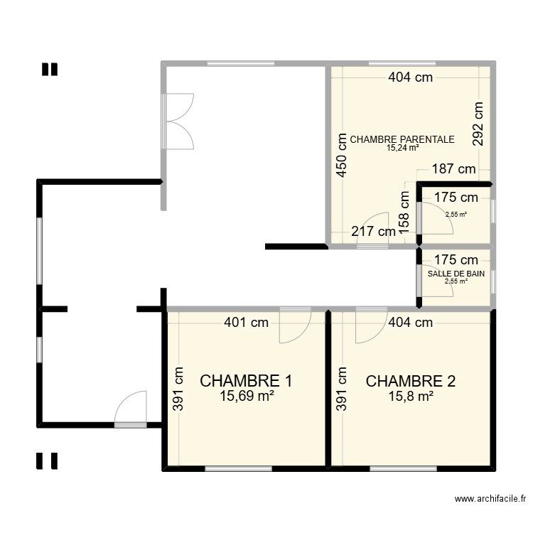 maison bakala. Plan de 5 pièces et 52 m2