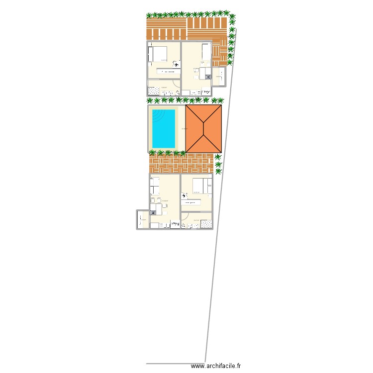 Plan Hass 15 8 24. Plan de 21 pièces et 264 m2