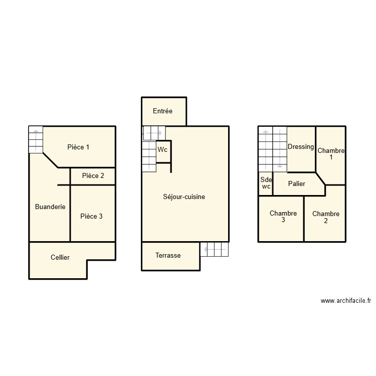 COMBRIT FOUCHE. Plan de 13 pièces et 42 m2