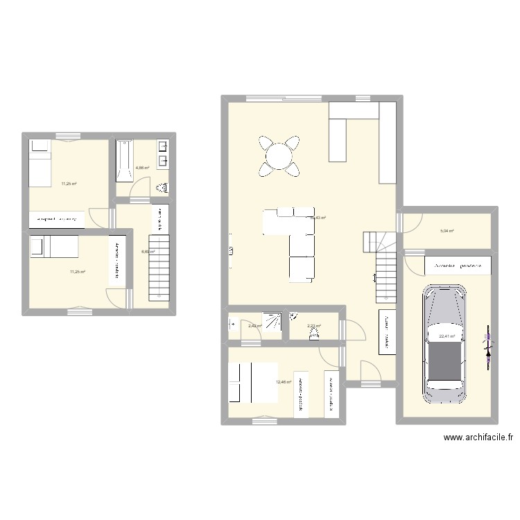 MAISON ETAGE. Plan de 10 pièces et 138 m2