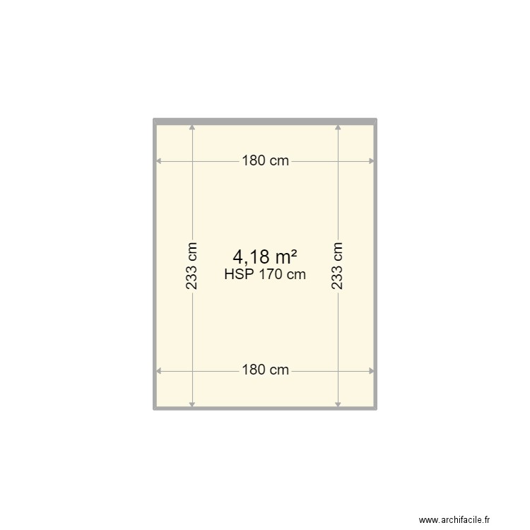 Cabane Martin. Plan de 1 pièce et 4 m2