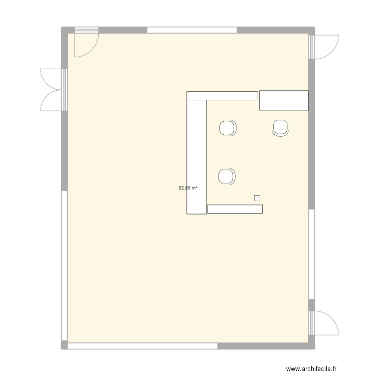 EVRES . Plan de 1 pièce et 83 m2