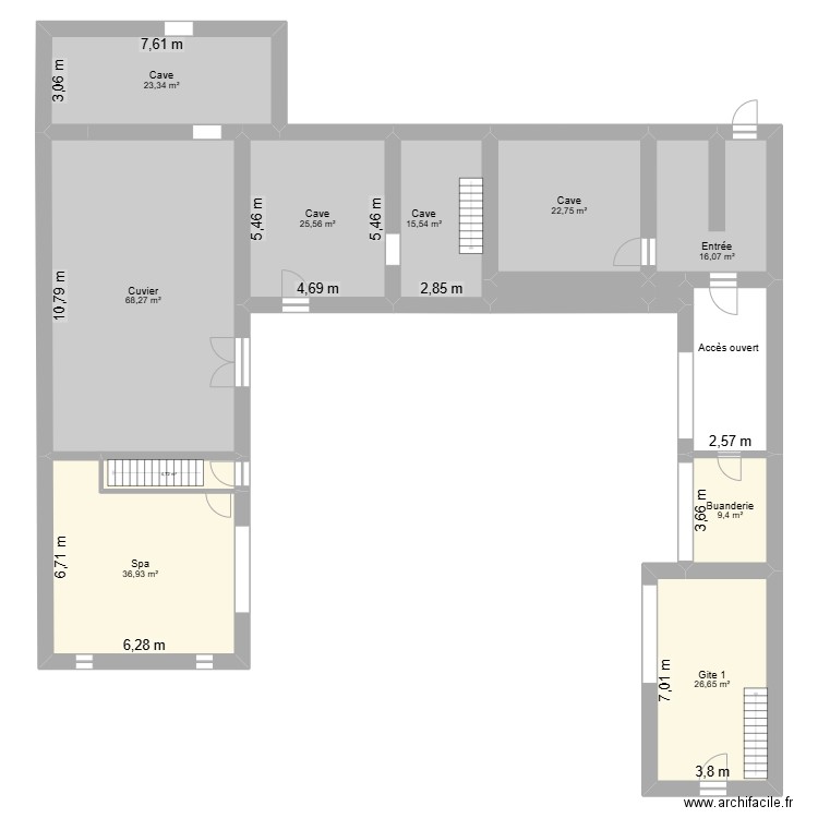 1180 R+0. Plan de 13 pièces et 266 m2