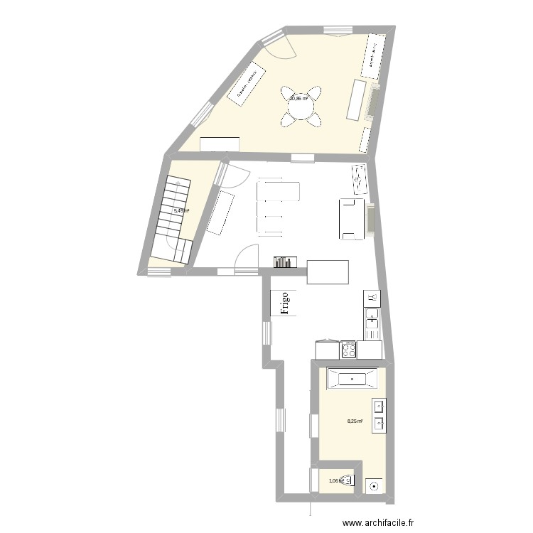 Plan de maison. Plan de 4 pièces et 36 m2