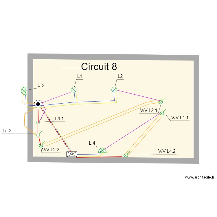 circuit 8. Plan de 1 pièce et 37 m2