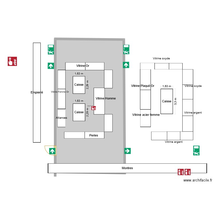 zoning Marc Orian. Plan de 1 pièce et 145 m2