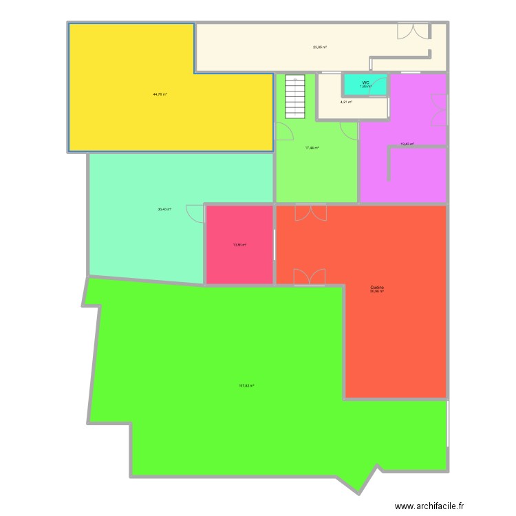 Maison picquet. Plan de 10 pièces et 318 m2