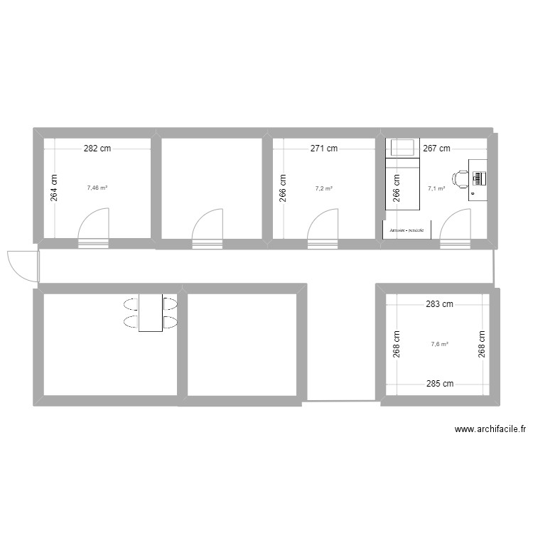 claudia. Plan de 4 pièces et 29 m2