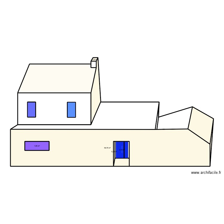 V40. Plan de 14 pièces et 118 m2