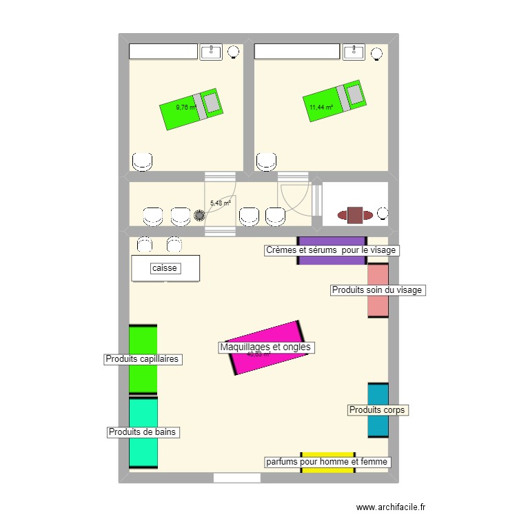 nouveau plan Yves rocher venissieux . Plan de 4 pièces et 67 m2