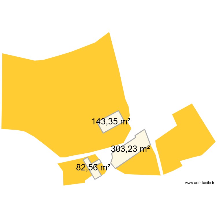 cadastre 1. Plan de 3 pièces et 529 m2