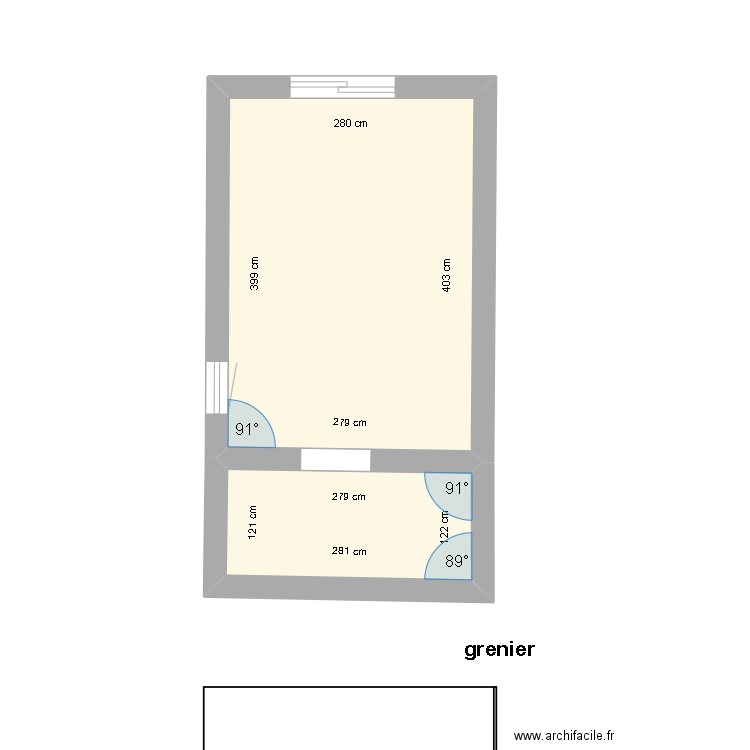 PHIL1. Plan de 2 pièces et 15 m2