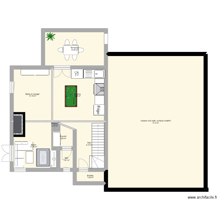 ma maison . Plan de 10 pièces et 169 m2