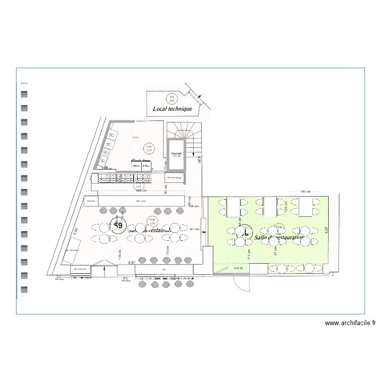 20250116_Bao_Ternes_Zoning aménagement RDC4. Plan de 1 pièce et 2 m2