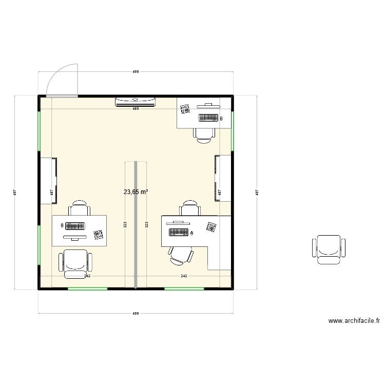 sirop 04-02-25. Plan de 1 pièce et 24 m2