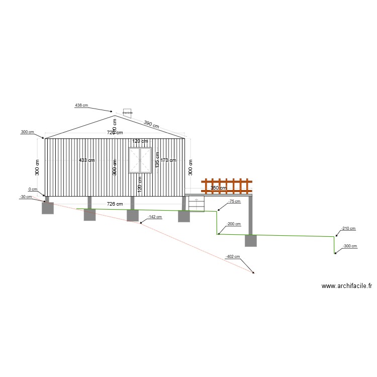 plan facade E. Plan de 0 pièce et 0 m2