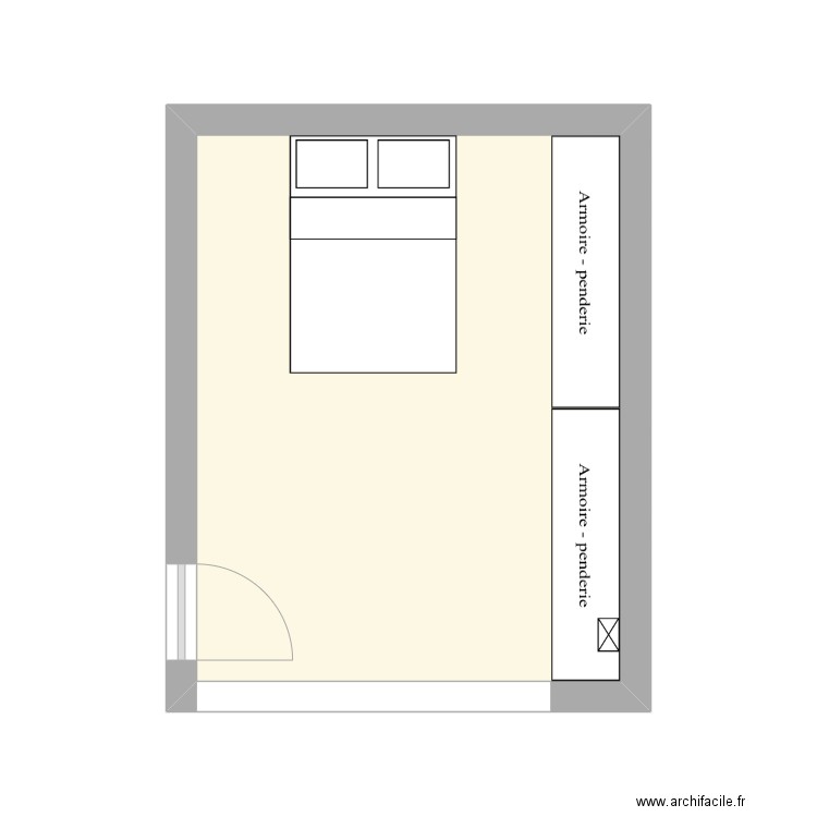 R-1 / CHAMBRE. Plan de 1 pièce et 16 m2