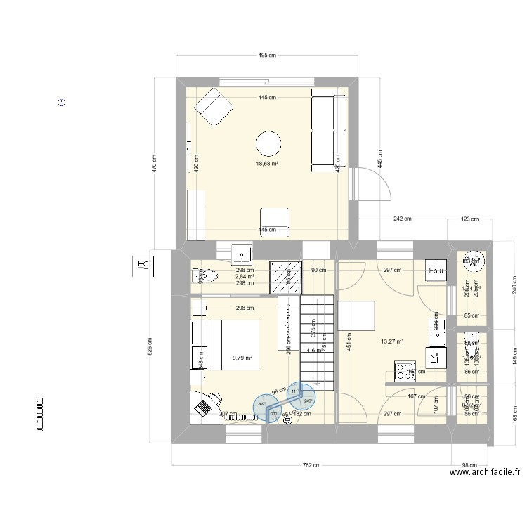 Rennes12. Plan de 8 pièces et 53 m2