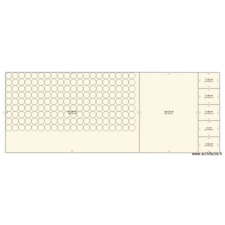 batiment agricole. Plan de 7 pièces et 599 m2