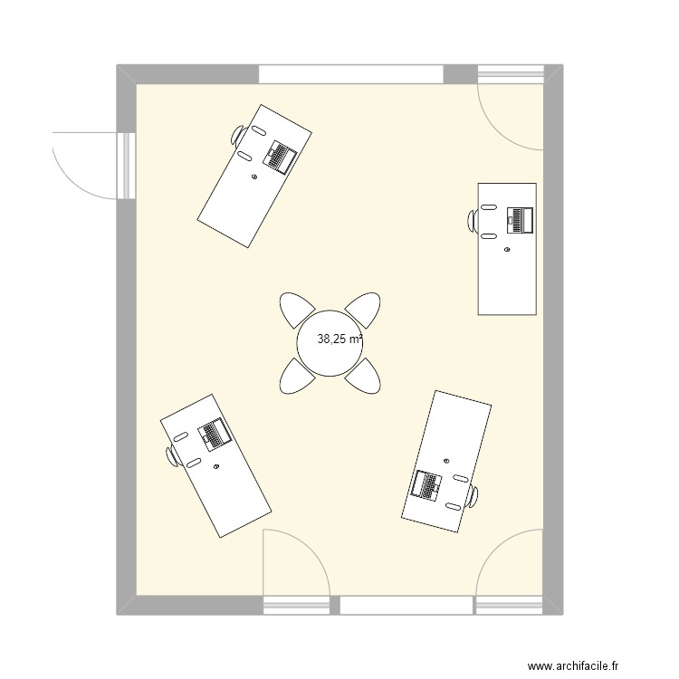 bureau arkinova. Plan de 1 pièce et 38 m2