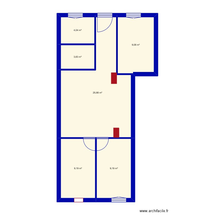 san ramon rdc. Plan de 6 pièces et 61 m2