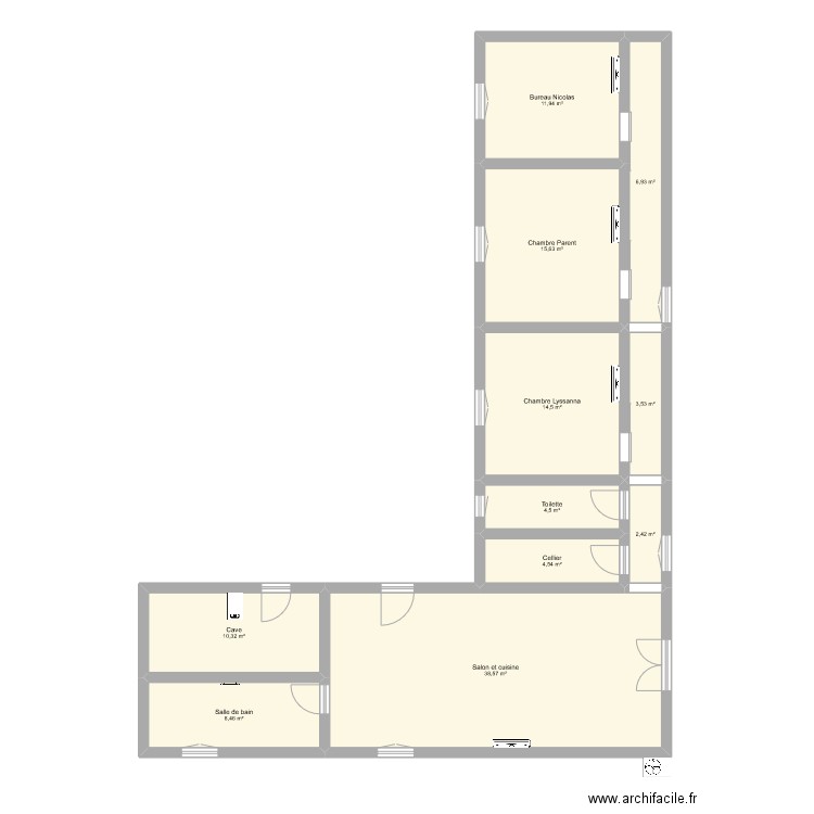 Maison Futur. Plan de 11 pièces et 121 m2