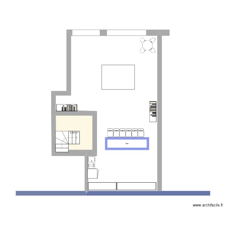 Officine. Plan de 1 pièce et 5 m2