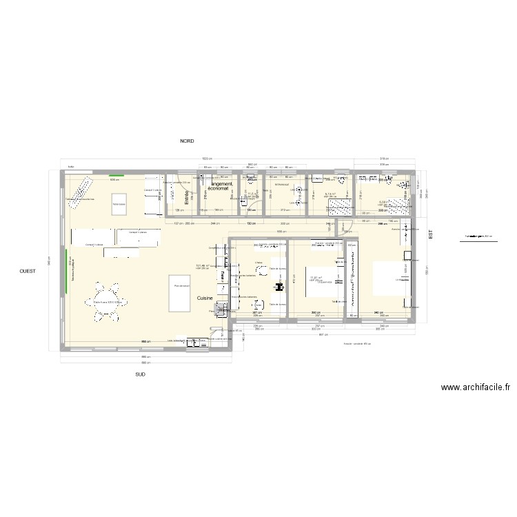 Maison 1 niveau 174 M2 ext. int 144.3  grandes cahmbres est. Plan de 5 pièces et 140 m2