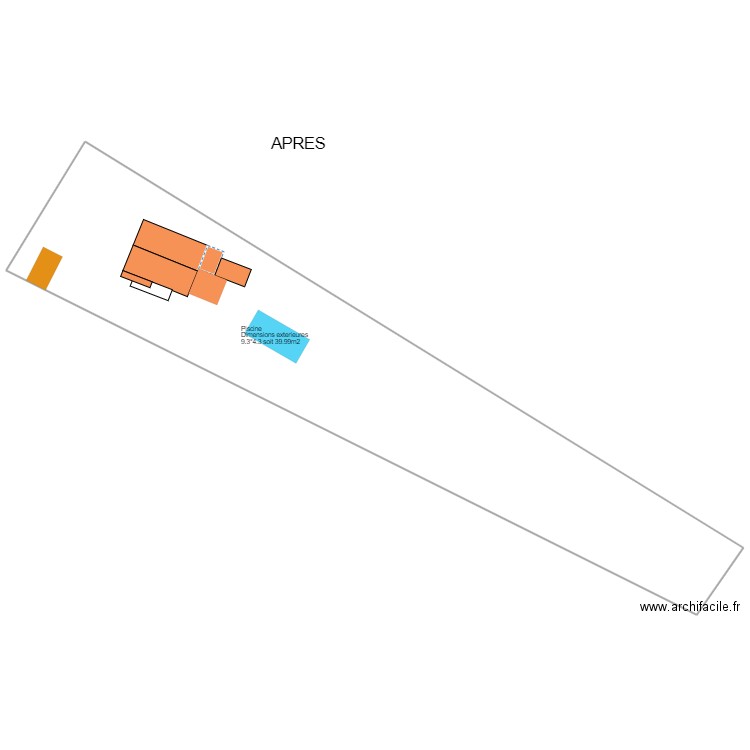 DP01 - plan de situation APRES PISCINE vue de près. Plan de 1 pièce et -2106 m2