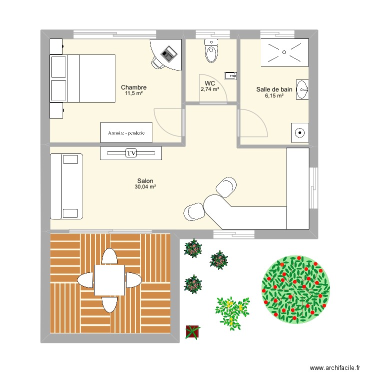 Alizé 2. Plan de 4 pièces et 50 m2