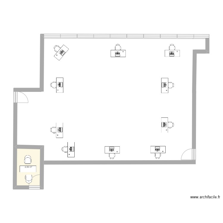 Projet local 201 208. Plan de 1 pièce et 5 m2