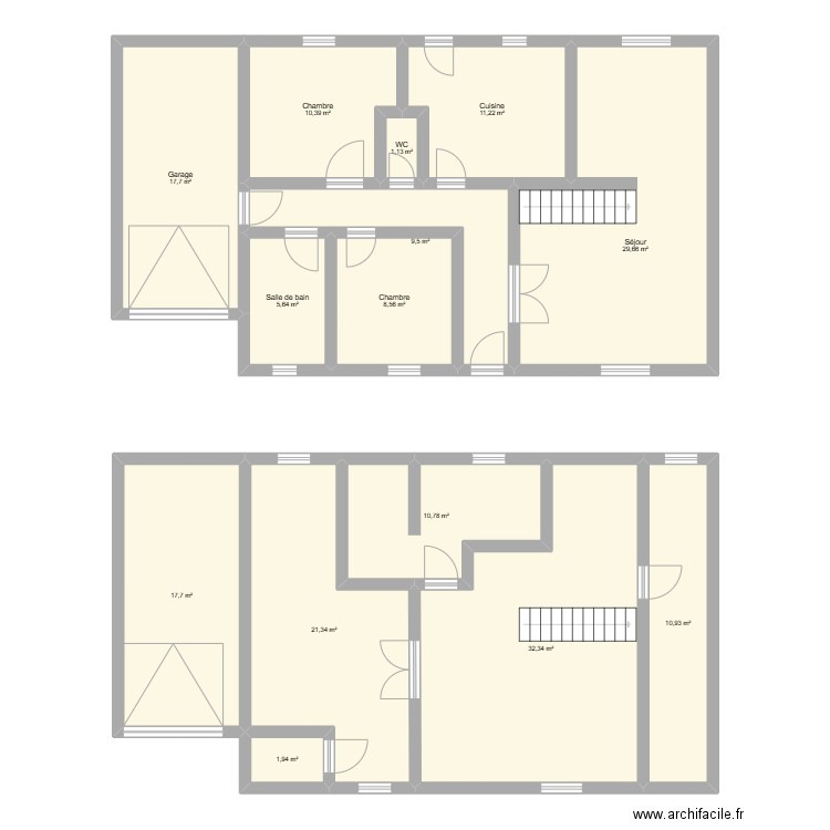 Maison Veigné. Plan de 14 pièces et 189 m2