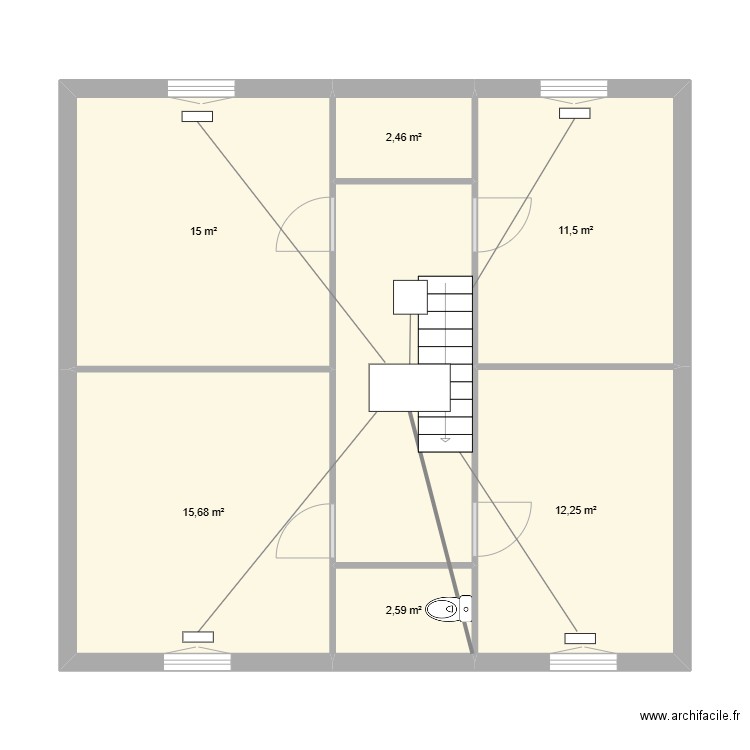 GAINABLE R+1. Plan de 7 pièces et 71 m2