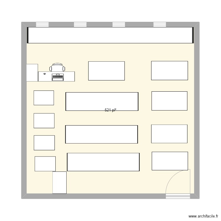 classe plan. Plan de 1 pièce et 48 m2