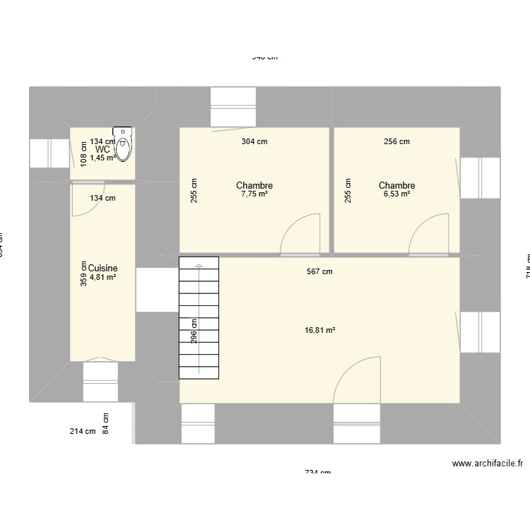 Franceschi Antoine. Plan de 9 pièces et 108 m2