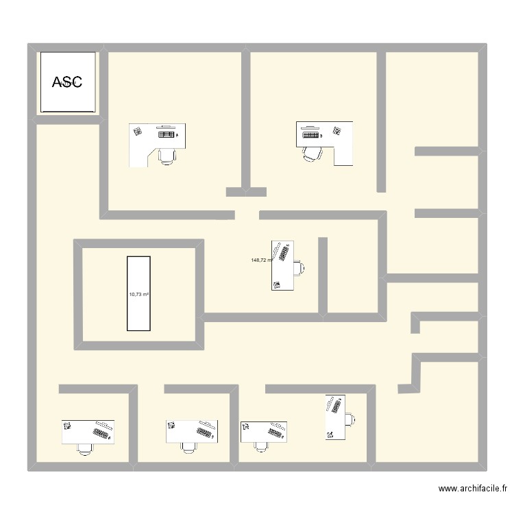 R+4 PROJET SIEGE. Plan de 3 pièces et 182 m2