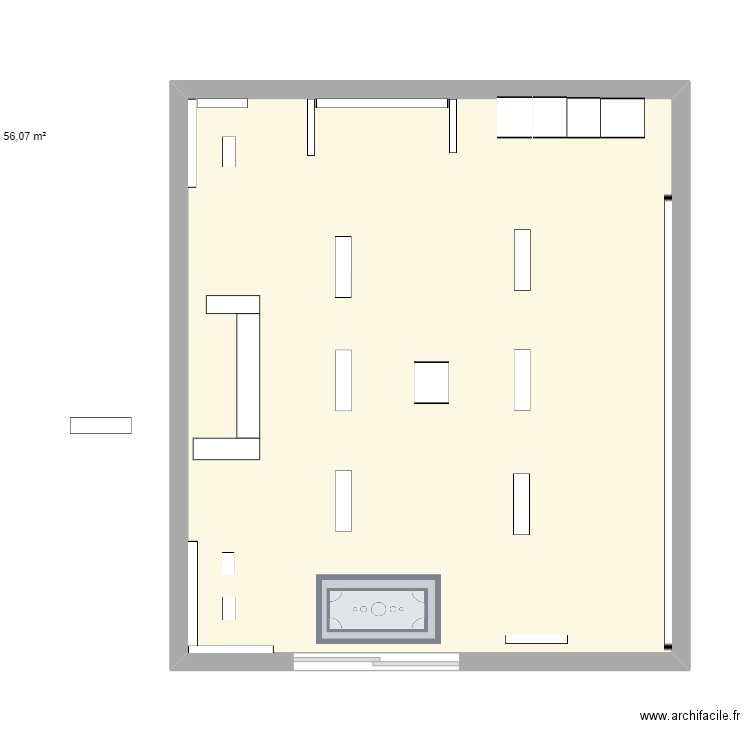 kmode . Plan de 1 pièce et 56 m2