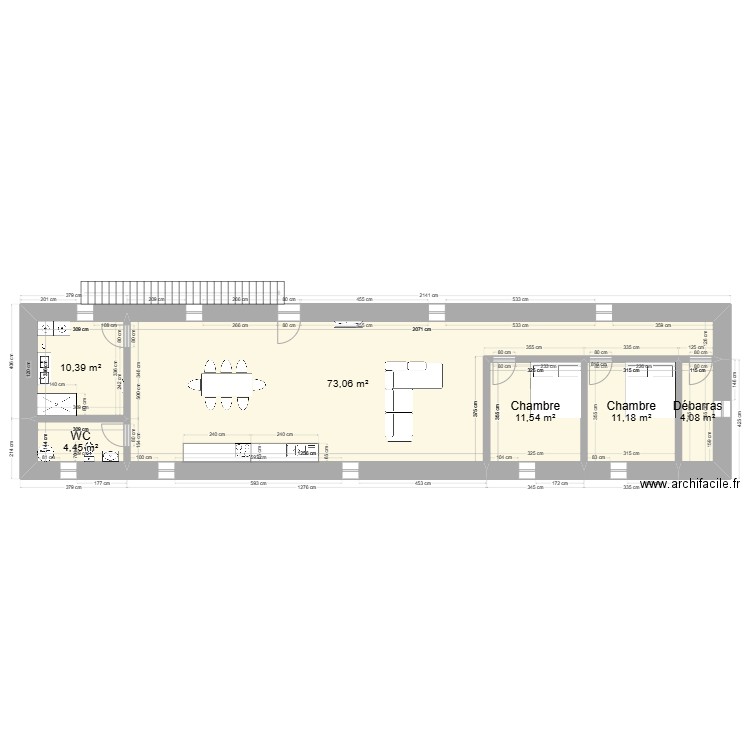 LOFT PROEJT. Plan de 6 pièces et 115 m2