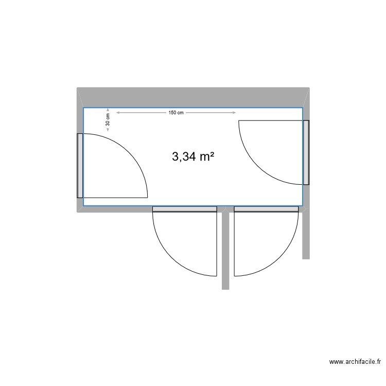 Dégagement nuit Mantes. Plan de 1 pièce et 3 m2