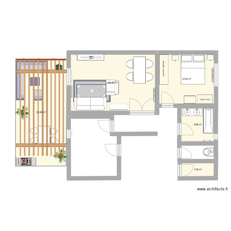 Maison Peymeinade. Plan de 5 pièces et 64 m2