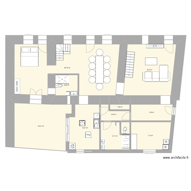 Bouriot aménagement  janv 2025. Plan de 10 pièces et 147 m2