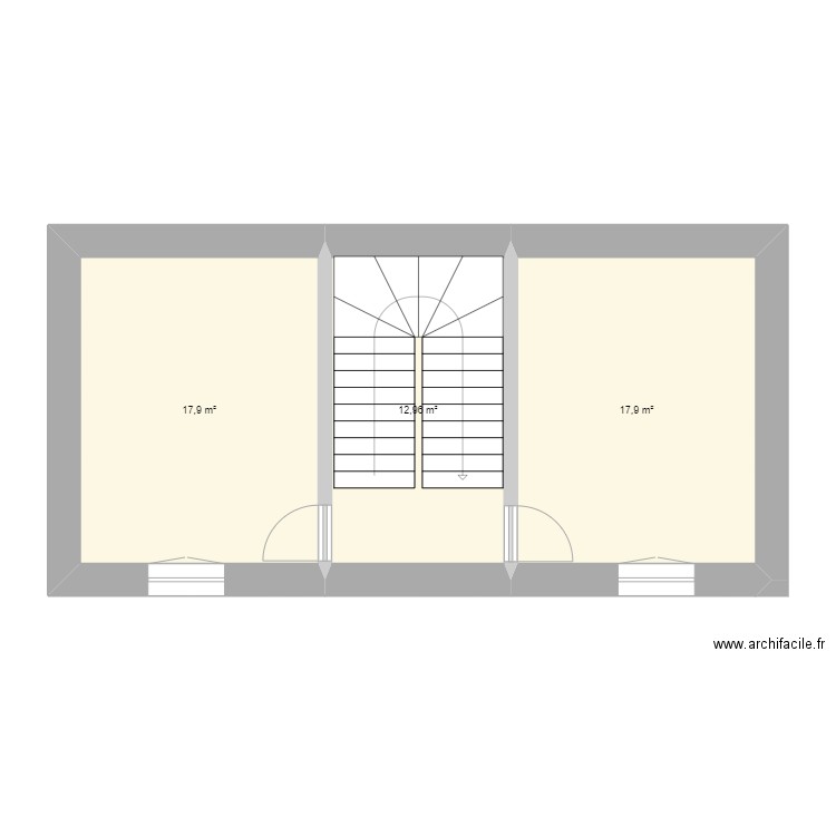 Maison. Plan de 3 pièces et 49 m2