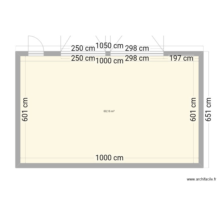 Garage avant. Plan de 1 pièce et 60 m2