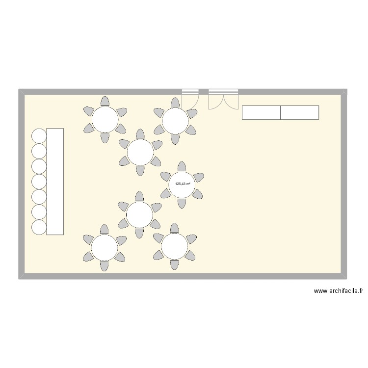 salle bom. Plan de 1 pièce et 125 m2