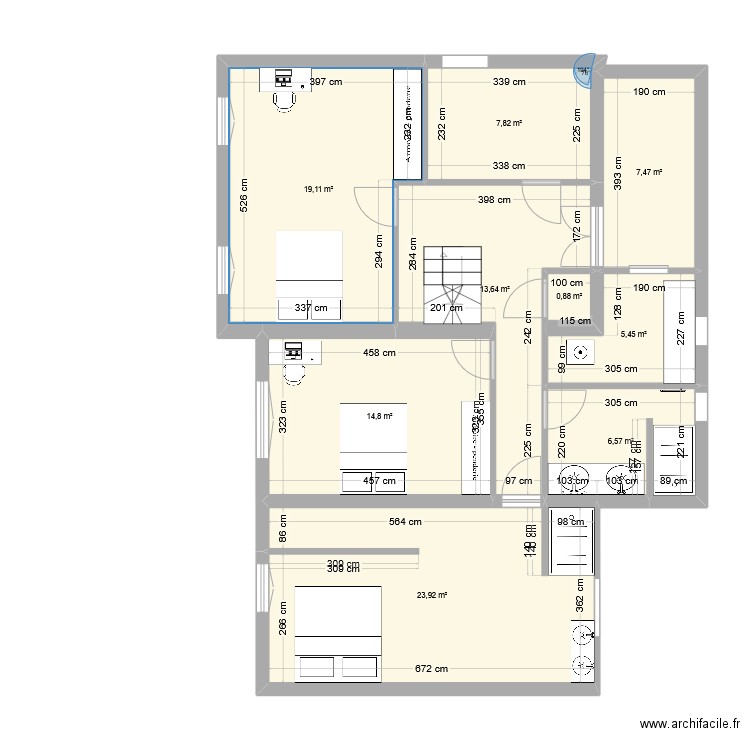 charbo 4. Plan de 9 pièces et 100 m2