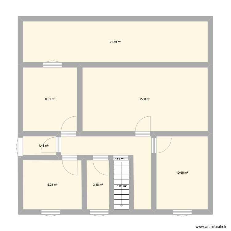 rdcstaignan. Plan de 9 pièces et 87 m2