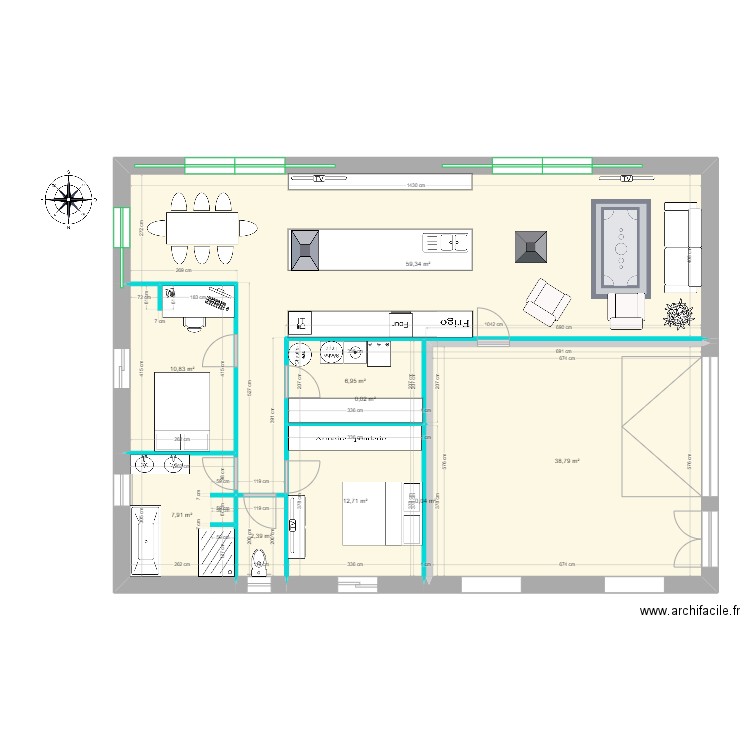 Maison B. Plan de 9 pièces et 139 m2